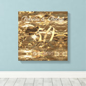 50周年記念結婚金の金結婚額 キャンバスプリント (インサイチュ (ウッドフロア))
