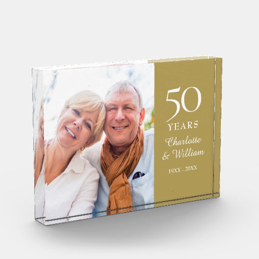 50周年記念結婚金エレガント フォトブロック (左)
