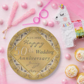 50周年記念結婚金オークル紙プレート ペーパープレート (パーティー)