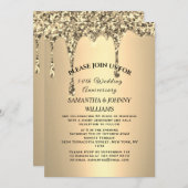 50周年記念結婚金グリッタードリップ 招待状 (正面/裏面)