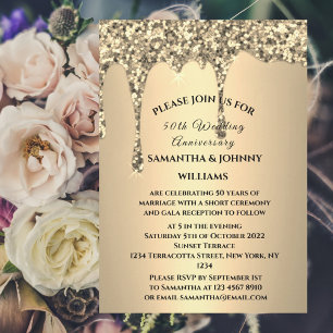 50周年記念結婚金グリッタードリップ 招待状