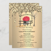 50周年記念結婚金グリッタードリップ 招待状 (正面/裏面)