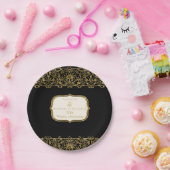 50周年記念結婚金ゴールドアールヌーボーパーティー ペーパープレート (パーティー)