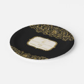 50周年記念結婚金ゴールドアールヌーボーパーティー ペーパープレート (アングル)