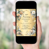 50周年記念結婚金ゴールドイエローフローラ 招待状