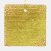 50周年記念結婚金ゴールドグリッター写真 セラミックオーナメント (裏面)