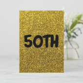 50周年記念結婚金ゴールドグリッター 招待状 (スタンド正面)