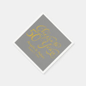 50周年記念結婚金ゴールドグレー応援 スタンダードカクテルナプキン (角)