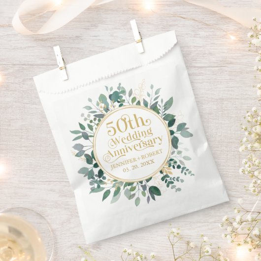 50周年記念結婚金ゴールドタイポグラフィ フェイバーバッグ (クリップ留めされた状態)