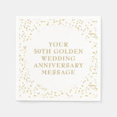 50周年記念結婚金ゴールドダスト紙吹雪 スタンダードカクテルナプキン (正面)