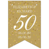 50周年記念結婚金ゴールドダスト紙吹雪 バンティングフラッグ (第1の旗)