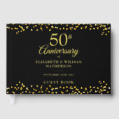 50周年記念結婚金ゴールドハート紙吹雪 ゲストブック (正面)