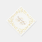 50周年記念結婚金ゴールドハート紙吹雪 スタンダードカクテルナプキン (角)
