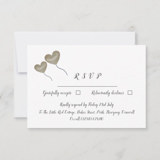 50周年記念結婚金ゴールドハート 出欠カード (裏面)