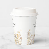 50周年記念結婚金ゴールドバラカスタムナプキン 紙コップ (左)