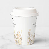 50周年記念結婚金ゴールドバラカスタムナプキン 紙コップ (右)