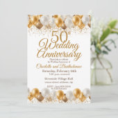 50周年記念結婚金ゴールドバルーン 招待状 (スタンド正面)