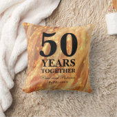 50周年記念結婚金ゴールドパーティー灯 クッション (ブランケット)