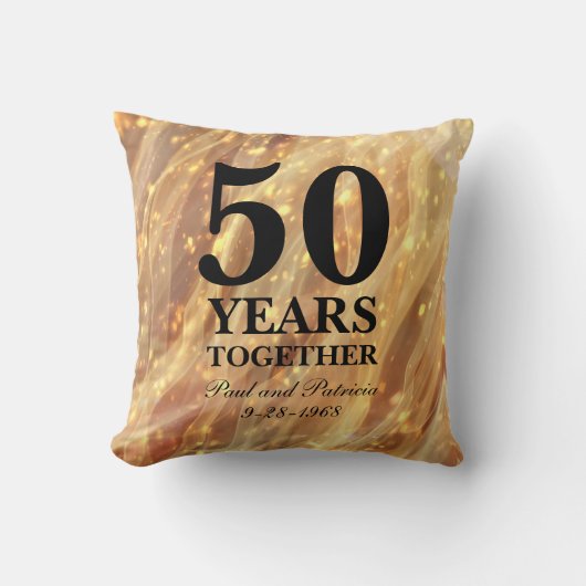 50周年記念結婚金ゴールドパーティー灯 クッション (正面)