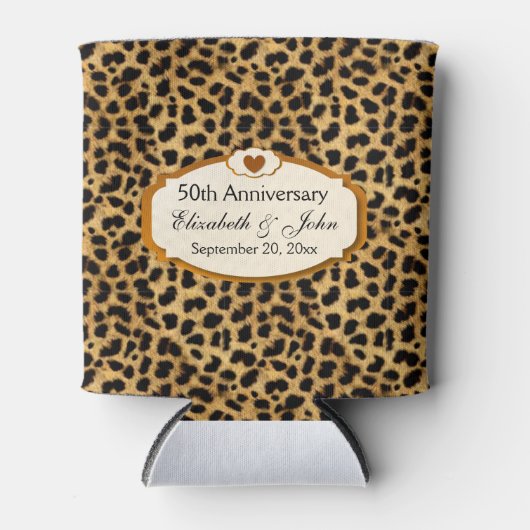 50周年記念結婚金ゴールドヒョウ 缶クーラー (正面)