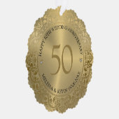 50周年記念結婚金ゴールドフローラフレーム オーナメントカード (右)