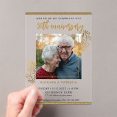 50周年記念結婚金ゴールドフローラ写真 アクリル招待状 (インサイチュ (ポータブル))