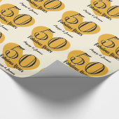 50周年記念結婚金ゴールドブラッククリームV004 ラッピングペーパー (角)