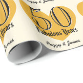 50周年記念結婚金ゴールドブラッククリームV004 ラッピングペーパー (ロールコーナー)