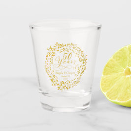 50周年記念結婚金ゴールドリースハート50 ショットグラス