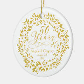 50周年記念結婚金ゴールドリースハート50 セラミックオーナメント (左)