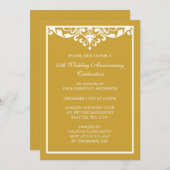 50周年記念結婚金ゴールドヴィンテージの隆盛 招待状 (正面/裏面)