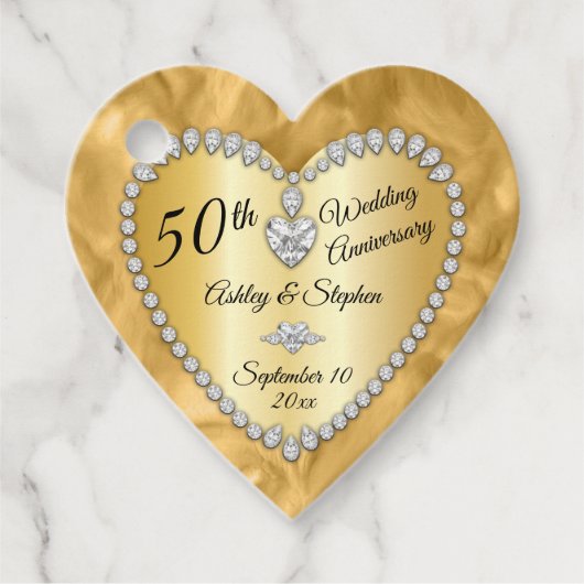 50周年記念結婚金ゴールド写真 フェイバータグ (正面)