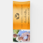 50周年記念結婚金ゴールド写真 横断幕 (縦)