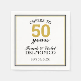 50周年記念結婚金ゴールド応援～50年 スタンダードカクテルナプキン