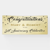 50周年記念結婚金ゴールド披露宴バナー 横断幕 (横)