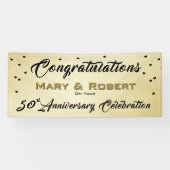 50周年記念結婚金ゴールド披露宴バナー 横断幕 (横)