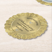 50周年記念結婚金ゴールド曼荼羅 ペーパーコースター (アングル)