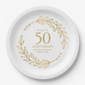 50周年記念結婚金ゴールド植物園 ペーパープレート (正面)