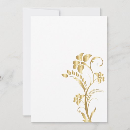 50周年記念結婚金ゴールド植物学フローラ 招待状 (裏面)