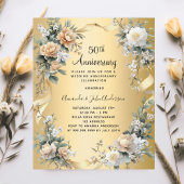 50周年記念結婚金ゴールド花模様