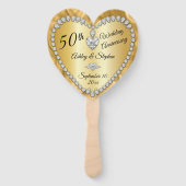 50周年記念結婚金ゴールド記念品 ハンドファン (正面)