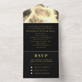 50周年記念結婚金ゴールド黒写真 オールインワン招待状 (内側)