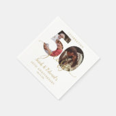 50周年記念結婚金ゴールド2写真 スタンダードカクテルナプキン (角)