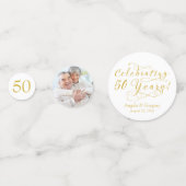 50周年記念結婚金ゴールド50年写真 コンフェッティ (正面)