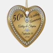 50周年記念結婚金ゴールド・ダイヤモンド記念品 セラミックオーナメント (右)