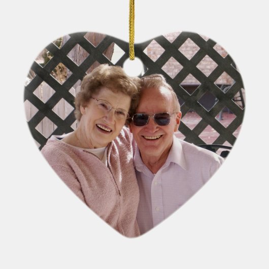 50周年記念結婚金ゴールド・ダイヤモンド記念品 セラミックオーナメント (裏面)