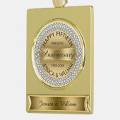 50周年記念結婚金ゴールド・ダイヤモンド ゴールドプレートバナーオーナメント (左)