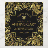 50周年記念結婚金ゴールド ワインラベル (シングルラベル)