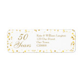 50周年記念結婚金ハート紙吹雪 ラベル (正面)