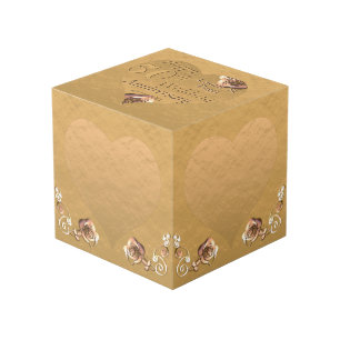 50周年記念結婚金ハート  フォトキューブ